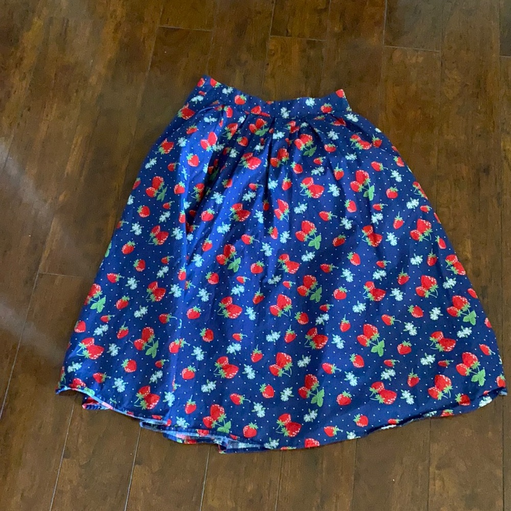Blue strawberry skirt